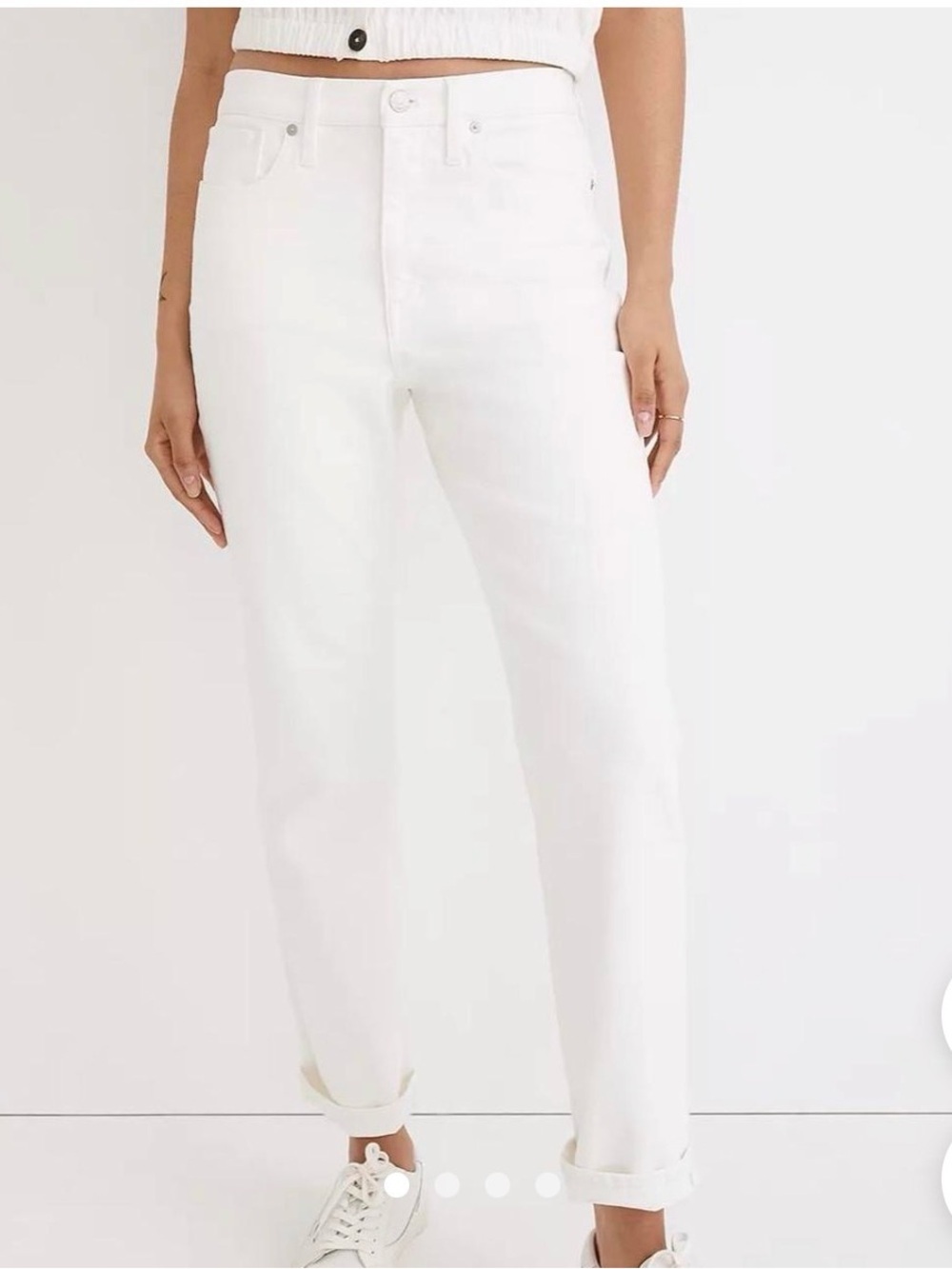 Madewell White Straight Leg Jeans